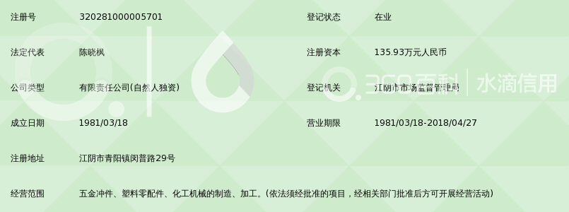 江阴市青阳五金塑料厂有限公司