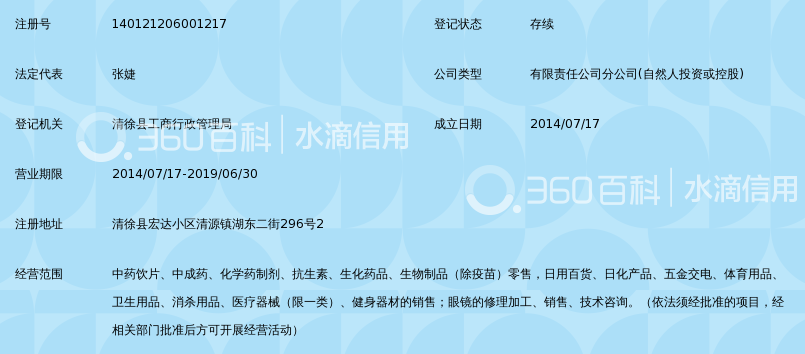 太原市众力万民药房连锁有限公司清徐店