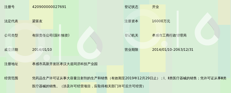 湖北华仁同济药业有限责任公司