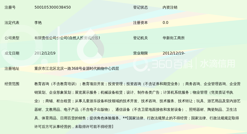 重庆乐其教育投资有限公司江北分公司_360百