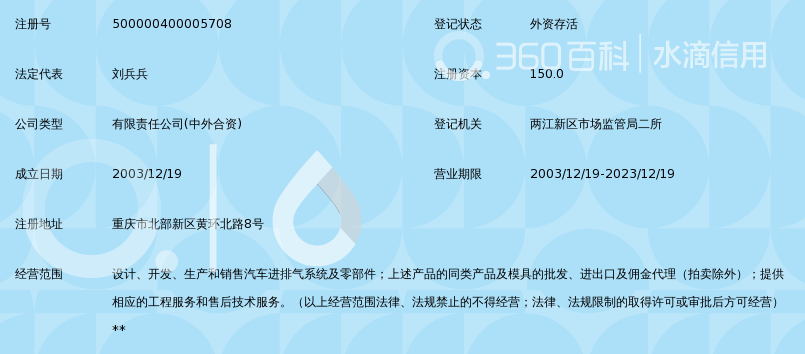 天纳克陵川(重庆)排气系统有限公司