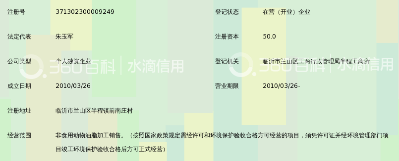 临沂市良军动物油脂加工厂