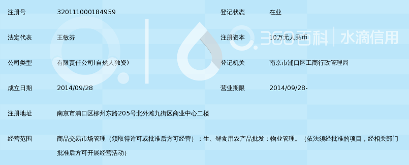 南京水城华农农贸市场管理服务有限公司_360