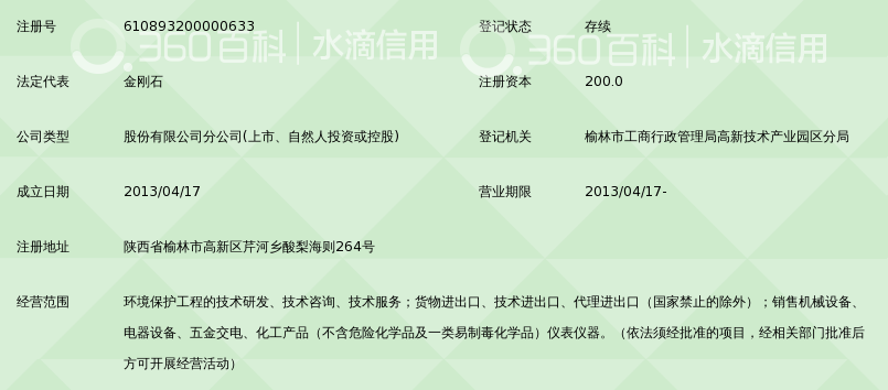 北京万邦达环保技术股份有限公司榆林分公司_