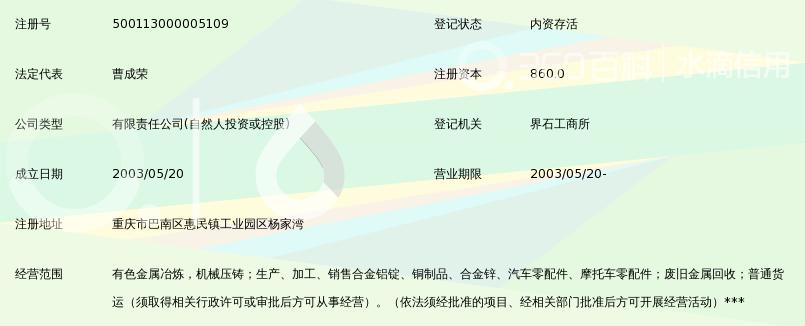 重庆众强有色金属有限公司_360百科