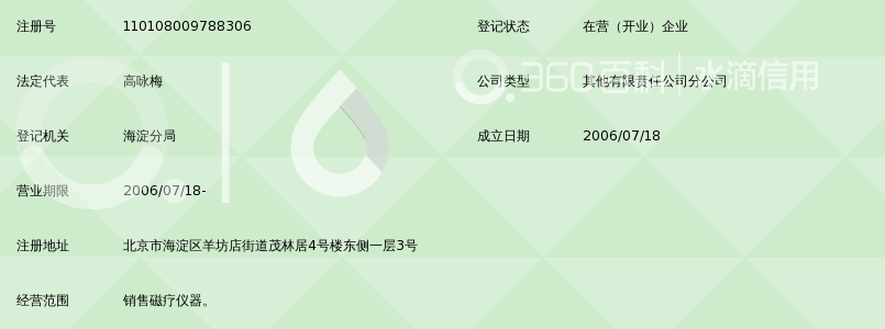 北京世纪周林频谱仪营销有限公司复兴路专营店