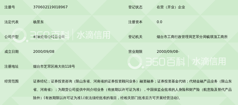 中信证券(山东)有限责任公司烟台南大街证券营