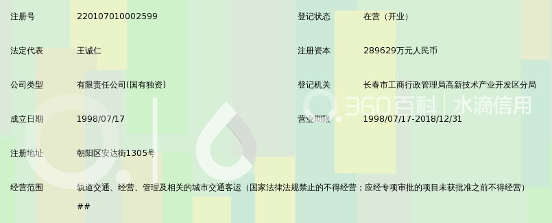 长春市轨道交通集团有限公司