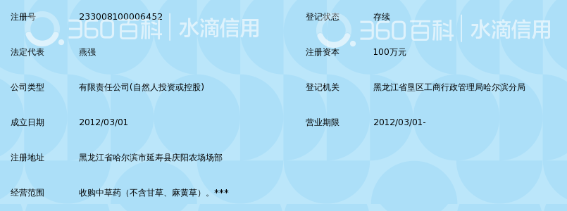 哈尔滨农垦利华药材收购有限公司