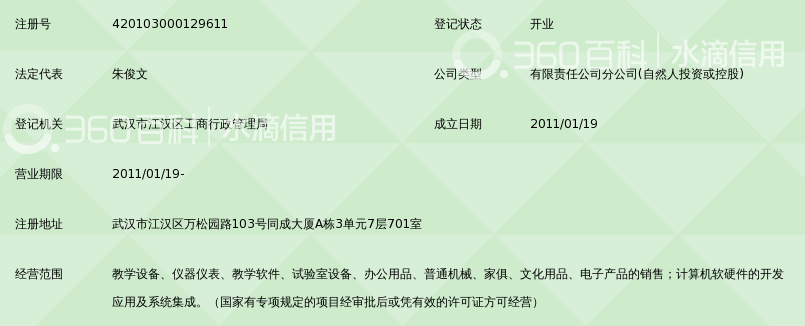云南扬天教学设备有限公司武汉分公司