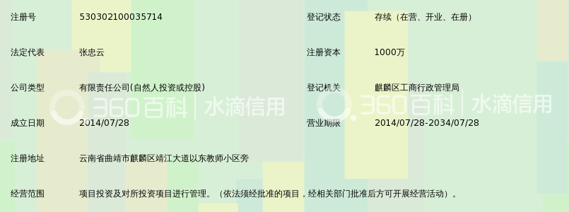 曲靖中云晟投资有限责任公司_360百科